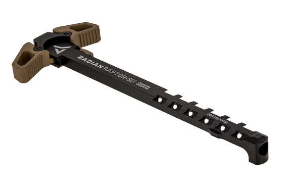 Radian Raptor SD Ambidextrous AR15 charging handle features flat dark earth anodized latches
